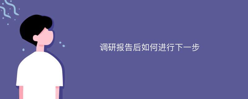 调研报告后如何进行下一步