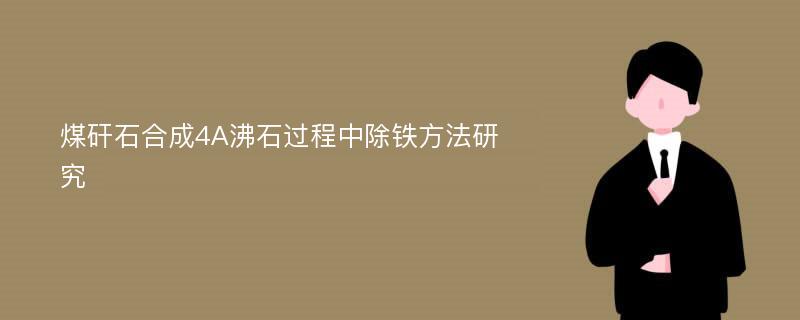 煤矸石合成4A沸石过程中除铁方法研究