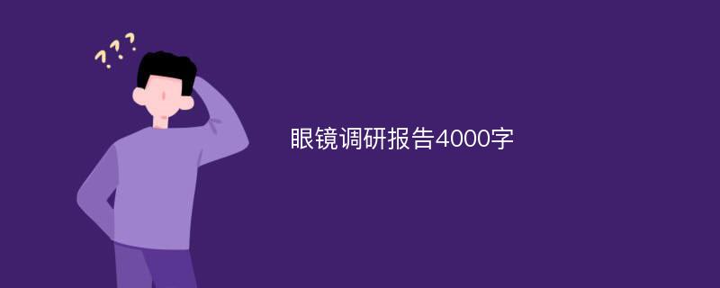 眼镜调研报告4000字