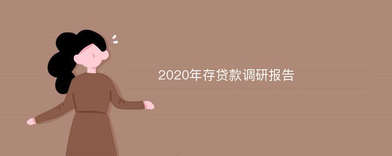 2020年存贷款调研报告