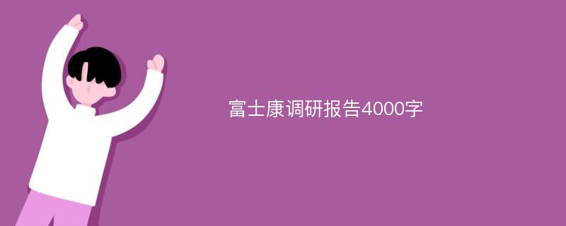 富士康调研报告4000字