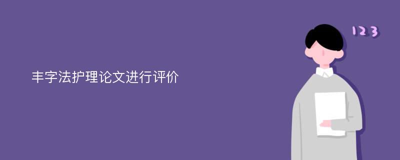 丰字法护理论文进行评价