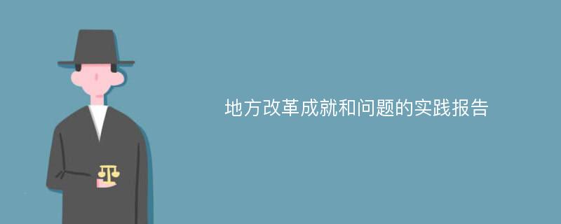 地方改革成就和问题的实践报告