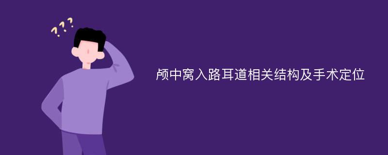 颅中窝入路耳道相关结构及手术定位