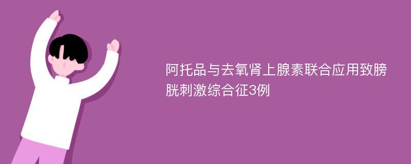 阿托品与去氧肾上腺素联合应用致膀胱刺激综合征3例