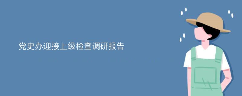 党史办迎接上级检查调研报告